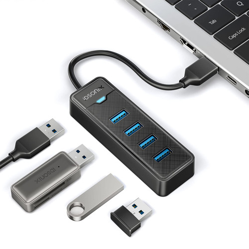 4-Port USB Hub 3.0 for Laptop - iDsonix USB 3.0 Hub 5Gbps Multiport Adapter Portable Travel, USB Hub for MacBook Air Por Windows/Mac OS, Linux Flash Drive, Mobile HDD 4-Port USB Hub 3.0 for Laptop - iDsonix USB 3.0 Hub 5Gbps Multiport Adapter Portable Travel, USB Hub for MacBook Air Por Windows/Mac OS, Linux Flash Drive, Mobile HDD