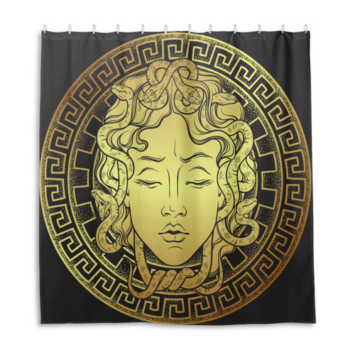 Tarity Black Shower Curtain Waterproof Fabric Shower Curtains for Bathroom with 12 Thicken Hooks Polyester Washable Shower Curtain Set Long Cloth Bath Shower Bathtub Curtains Bathroom Decor, 66x72in