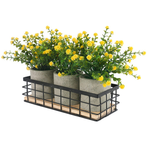 Small Fake Plants Artificial Plants Indoor, 3 Potted Artificial Plants Flowers for Home Decor Indoor, Fake Plants Bedroom Aesthetic, Fake Plants for Living Room, Bathroom, Shelf, Coffee Table