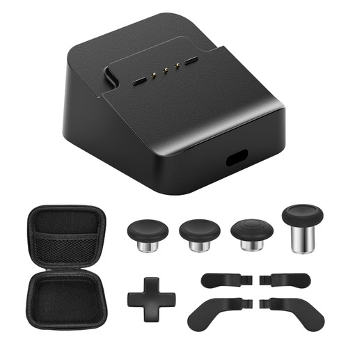 DUXICEPIN Kits for Xbox Elite Controller, With Charging Station , 4 Paddles, 4 Thumbsticks, Cross Button, & Carrying,Compatible with Xbox One Elite, Elite Series 1, Elite Series 2, and Elite 2 Core Controller