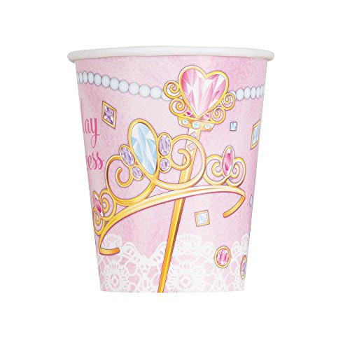 9oz Jeweled Pink Princess Party Cups, 8ct