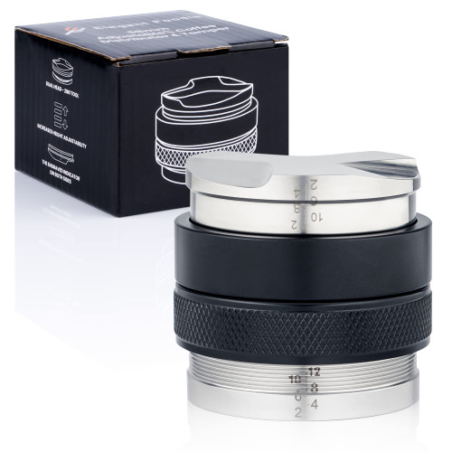 58mm Coffee Distributor and Tamper with Height Indicator - Espresso Hand Tamper Tool Fits 58mm Portafilters - Professional Espresso Distribution Tool 58mm - Adjustable Depth Coffee Tamper and Leveler 58mm Coffee Distributor and Tamper with Height Indicator - Espresso Hand Tamper Tool Fits 58mm Portafilters - Professional Espresso Distribution Tool 58mm - Adjustable Depth Coffee Tamper and Leveler