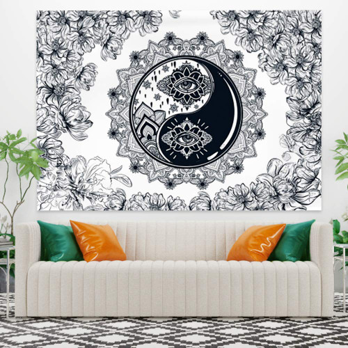 YongFoto 70.9x48 Inches Mandala Floral Yin Yang Tapestry Tai Chi Tapestry Wall Hanging Psychedelic Hamsa Eye Tapestry for Bedroom Living Room Dorm Home Decor YongFoto 70.9x48 Inches Mandala Floral Yin Yang Tapestry Tai Chi Tapestry Wall Hanging Psychedelic Hamsa Eye Tapestry for Bedroom Living Room Dorm Home Decor