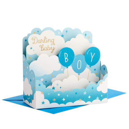Hallmark Paper Wonder Baby Boy Pop Up Card (Blue Balloons) for Baby Showers, New Parents, Congratulations Hallmark Paper Wonder Baby Boy Pop Up Card (Blue Balloons) for Baby Showers, New Parents, Congratulations