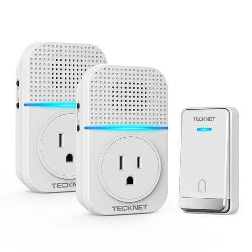 TECKNET Wireless Doorbell, Self-Powered Doorbell No Battery Required Push Button Plug-through Waterproof Cordless Door Chime, up to 1300ft Range with 32 Chimes, 5-Level Volume& LED Light (White) TECKNET Wireless Doorbell, Self-Powered Doorbell No Battery Required Push Button Plug-through Waterproof Cordless Door Chime, up to 1300ft Range with 32 Chimes, 5-Level Volume& LED Light (White)