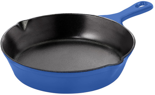 Utopia Kitchen - Saute Fry Pan - Chefs Pan, Pre-Seasoned Cast Iron Skillet - Nonstick Frying Pan 6.5 Inch - Safe Grill Cookware for indoor & Outdoor Use - Cast Iron Pan (Blue)