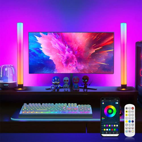 Smart LED Light Bars,16 Million Colors RGB Light Bar with Scene Modes and Music Modes, Smart Light Bar with APP and Remote Control, LED Light Bar for Room, Movies, PC, TV, Gaming Setup Room-2PCS