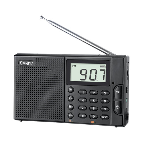 SEMIER Portable AM FM SW Bluetooth Radio with 1200mah Rechargeable Battery, Small Shortwave Radio Digital Tuning, LCD Display, Support USB and Micro SD Card, Build-in Bass Speaker and Earphone Jack