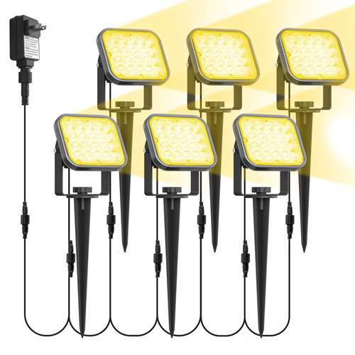 T-SUN Landscape Lighting Outdoor Spotlights, 12V Low Voltage Landscape Lights 3000K Warm White IP65 Waterproof 20 LED Outdoor Spot Lights with Plug for Garden Yard Driveway T-SUN Landscape Lighting Outdoor Spotlights, 12V Low Voltage Landscape Lights 3000K Warm White IP65 Waterproof 20 LED Outdoor Spot Lights with Plug for Garden Yard Driveway