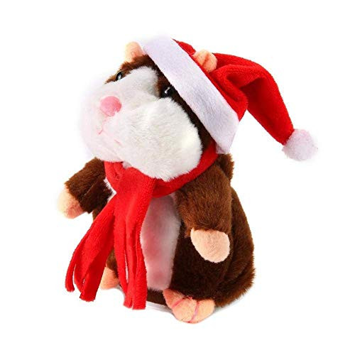 Gaonana Cheeky Hamster Talking Hamster Repeats What You Say Electronic Pet Talking Plush Toy Christmas Toy Speak Sound Record Hamster Gift (D, 6.3'')