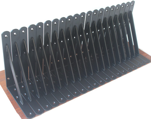 20 Pack L12" x H 8" Black Heavy Duty Shelf Brackets with Screws Metal Shelf Brackets Shelf Support Angle Brackets for Shelves L Brackets Heavy Duty Floating Shelf Brackets