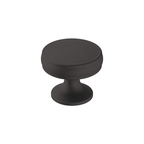 Amerock | Cabinet Knob | Matte Black | 1-1/4 inch (32 mm) Diameter | Renown | 1 Pack | Drawer Knob | Cabinet Hardware