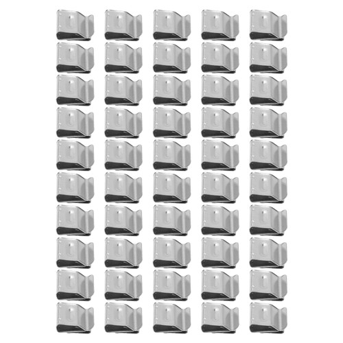 Stainless Steel Cord Clip, 50Pcs 304 Stainless Steel 2 Wire Cable Clamp Cable Management Clips Assortment Kit for Wire Cord Installation, Pipe Clamps