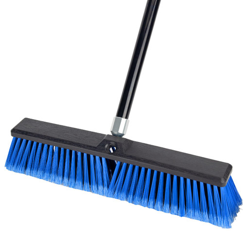 18 Inches Outdoor Push Broom Heavy Duty Shop Broom with 63" Long Handle for Deck Driveway Garage Yard Patio Concrete Floor Cleaning(Blue) 18 Inches Outdoor Push Broom Heavy Duty Shop Broom with 63" Long Handle for Deck Driveway Garage Yard Patio Concrete Floor Cleaning(Blue)