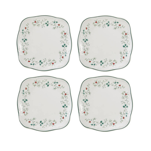 Pfaltzgraff Winterberry Square Salad Plates, Set Of 4, 8 Inch, Multicolor