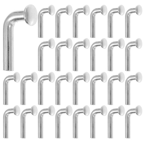 Pallet Rack Safety Bolt, Universal Iron Drop Pin, Heavy Duty J Bolt Safety Pin, Round Flat Top Hat Pallet Racking Hooks Accessory Shelving System, 100pcs