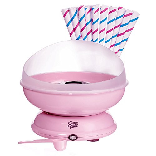 Cotton Candy Express Cotton Candy Machine [Pink] | Best Home-Use Cotton Candy Maker | Cotton Candy Machine with Included Striped Paper Cones and a Floss Sugar Scoop