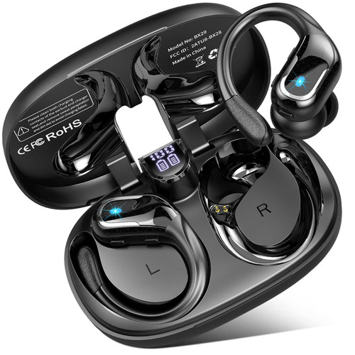 Wireless Earbud Sport, Bluetooth 5.3 Headphones with Noise Cancelling Mic, 90H HiFi Stereo Over Ear Bud with LED Display and USB-C, IP7 Waterproof Wireless Earphones, Button Control, for iOS/Android Wireless Earbud Sport, Bluetooth 5.3 Headphones with Noise Cancelling Mic, 90H HiFi Stereo Over Ear Bud with LED Display and USB-C, IP7 Waterproof Wireless Earphones, Button Control, for iOS/Android