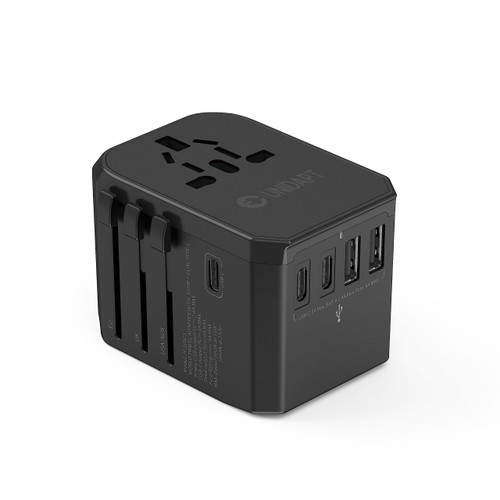 International Power Plug Adapter, Unidapt Universal Travel Adapter with 3 USB C and 2 USB A Ports, European Worldwide Wall Charger for EU UK AUS USA, Black International Power Plug Adapter, Unidapt Universal Travel Adapter with 3 USB C and 2 USB A Ports, European Worldwide Wall Charger for EU UK AUS USA, Black