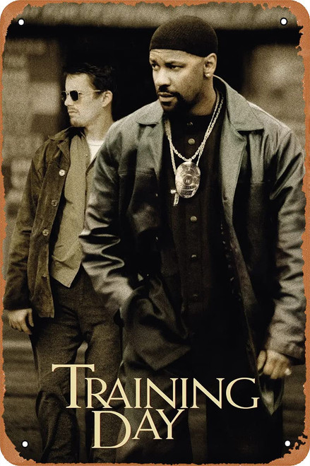 QLANQINS Training Day Movie Poster Retro Metal Sign for Cafe Bar Man Cave Office Home Wall Decor Vintage Tin Sign 12 X 8 inch