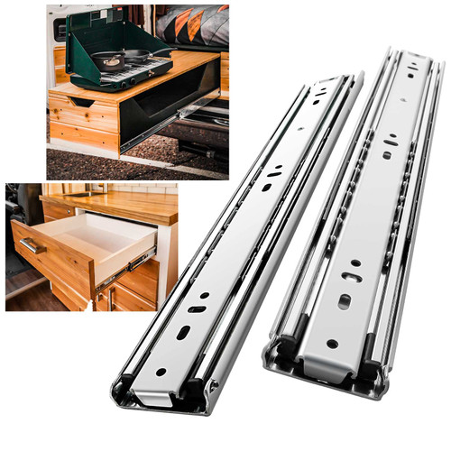 SHUHANG Heavy Duty Drawer Slides Full Extension 12 14 16 18 20 22 24 26 28 30 32 34 36 38 40 Inch Ball Bearing Side Mount Glides Runners Rails Cabinet RV Tool Box 150lb Load Capacity (18 Inch,1 Pair?
