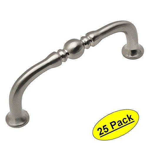 25 Pack - Cosmas 7936SN Satin Nickel Cabinet Hardware Handle Pull - 3" Inch (76mm) Hole Centers