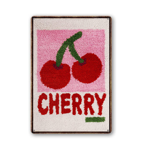 Vintage Tin Sign Cherry Fruit Metal Tin Sign Wall Art Home Decor Kitchen Poster Cafe Pub Plaque 8x12 Inch