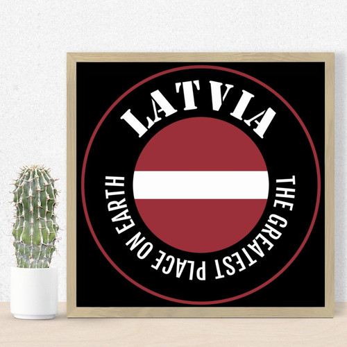 The Greatest Place on Earth Latvia Wood Framed Printed Sign Wall Art Decoration Funny World State Map Flag Signs Country Wood Wall Sign for Living Room Shelf Cottage 12x12in The Greatest Place on Earth Latvia Wood Framed Printed Sign Wall Art Decoration Funny World State Map Flag Signs Country Wood Wall Sign for Living Room Shelf Cottage 12x12in