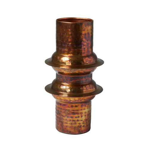 Creative Co-Op Modern Sculptural Metal, Antique Copper Finish Vase