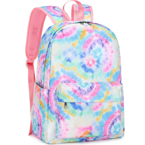 AUIVTY Girls Backpack Tie Dye Kids Backpack for Peschool Kindergarten Elementary Blue School Bookbag (Tie Dye-Bluey)