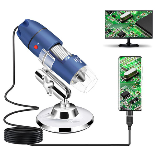 Jiusion 2K HD 2560x1440P USB Digital Microscope for Android Cellphone and Tablet Windows Mac Linux, 40X to 1000X Magnification Endoscope Handheld Mini Magnifier Camera for Coin Facial Skin Scalp