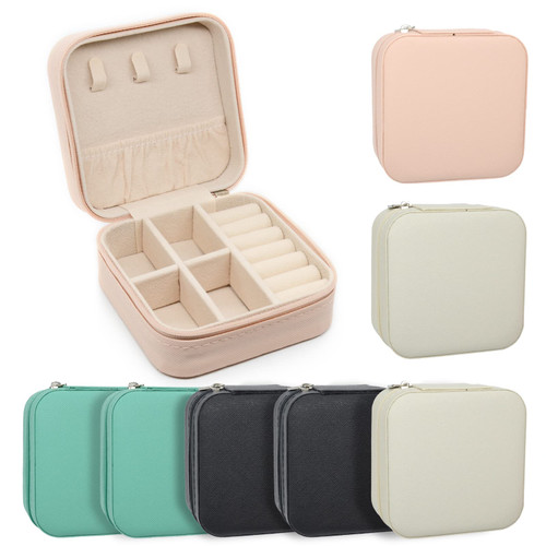 KEINE MARKE Small Jewelry Box, Travel Portable Jewelry Case for Ring, Pendant, Earring, Necklace, Bracelet Organizer Storage Holder Boxes (4color*2)