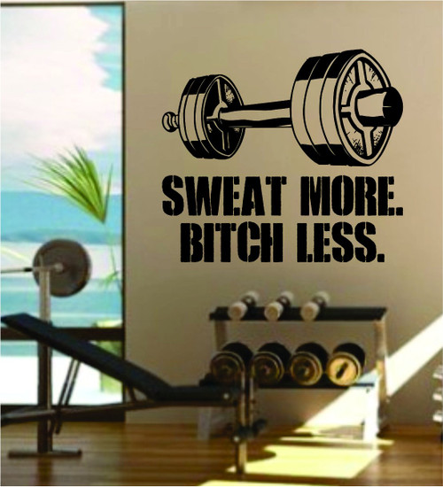 Sweat More v2 Quote Fitness Health Work Out Gym Decal Sticker Wall Vinyl Art Wall Room Decor Weights Dumbbell Motivation Inspirational Sweat More v2 Quote Fitness Health Work Out Gym Decal Sticker Wall Vinyl Art Wall Room Decor Weights Dumbbell Motivation Inspirational