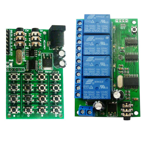 eletechsup DC 12V 4ch MT8870 DTMF Tone Signal Decoder Phone Voice Remote Control Relay Switch Module for LED Motor PLC Smart Home (1 Pair)