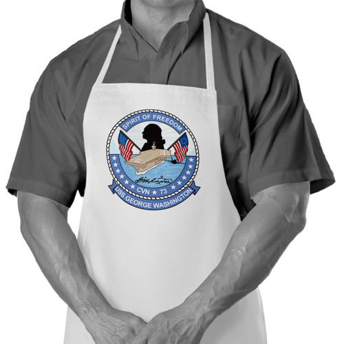 ExpressItBest Cooking/Grilling Apron with US Navy USS George Washington (CVN-73) - Durable Spun Polyesther - Softer than cotton