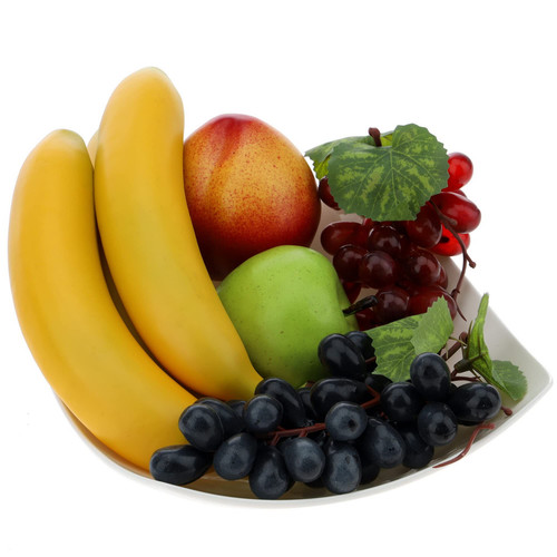 Gresorth 5 PCS Fake Fruit Decor Artificial Apple Peach Banana Grape Fruits Home Party Decoration