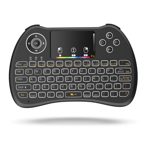 2.4G Backlit Mini Wireless Keyboard with Touchpad, Rechargeable Lightweight Portable Wireless Keyboard Controller with USB Receiver Remote Control for Smart TV, TV Box, Xbox, Tablets, PC, Mac, PS3/4