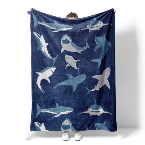 Shark Blanket Throw Soft Warm Lightweight Flannel Fleece Blankets for Boys Girls Mens Womens Decor for Bedroom Living Rooms Sofa Couch All Seasons 60"x50"