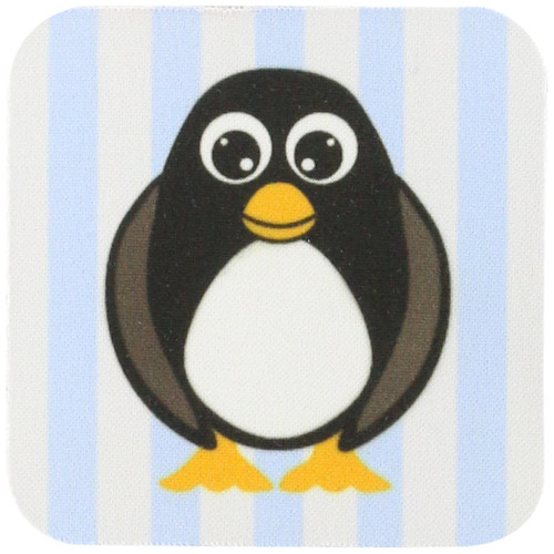 3dRose LLC Cute Penguin with Blue Stripes Coaster, Soft, Set of 4