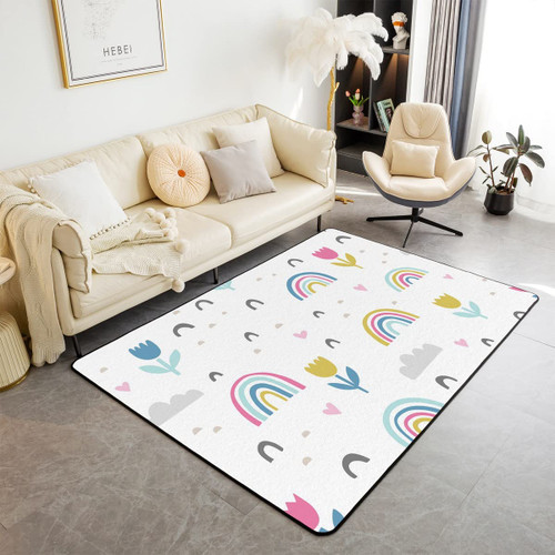 Erosebridal Kawaii Rainbow Area Rug 3x5 Kids Cute Flower Rainbow Rug Colorful Floral Stripes Carpet for Girls Boys Cartoon Area Rugs for Living Room Bedroom Decor Erosebridal Kawaii Rainbow Area Rug 3x5 Kids Cute Flower Rainbow Rug Colorful Floral Stripes Carpet for Girls Boys Cartoon Area Rugs for Living Room Bedroom Decor