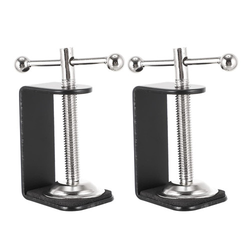 Baluue C- shape Desk Table Mount Clamps - 2Pcs Universal C-Clamp Practical Desk Clamps Retaining Clips Heavy Duty Clamps Tool Supply