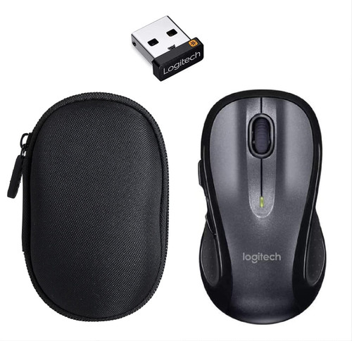 Vexko Bundle Logitech Wireless Mouse M510 Computer Mouse with USB Unifying Receiver Plus Protective Mouse Travel Case for Mouse, Black