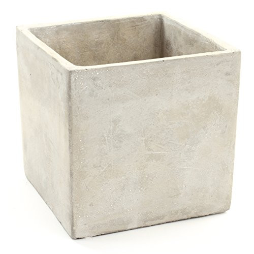 Koyal Wholesale Concrete Effect 5-Inch Cube Vase Planter for Concrete Wedding Centerpieces, Concrete Wedding Decorations, Cement Desk Accessories (1, 5-Inch)