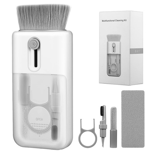 OUKNAK Keyboard Cleaner Kit, Laptop Cleaner 6-in-1 Electronics Cleaner Kit Keyboard Cleaning Brush kit, Portable Multifunction Cleaning Brush Kit for Computer, Cell Phone, Earphone, PC Monitor