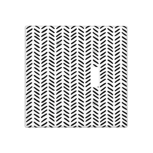 Black and white pattern Wall Plate Cover 2 Gang Wall Plate Double Gang Light Switch Cover Electrical Receptacle Plug Covers Outlet Switch Cover for Electrical Outlets Decor