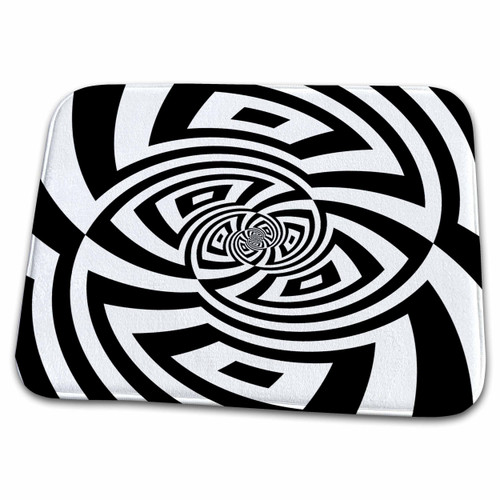 3dRose Image of Fun Swirly Black And White Optical Illusion - Dish Drying Mats (ddm-335602-1)