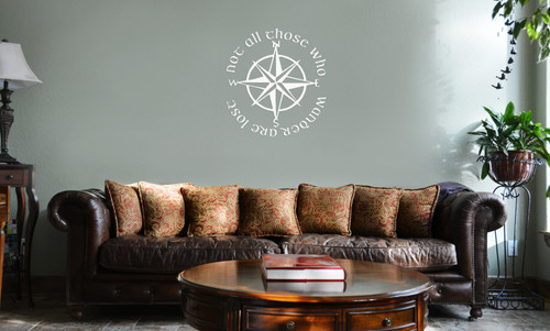 Decal Serpent Not All Those Who Wander are Lost LOTR Compass Vinyl Wall Mural Decal Home Decor Sticker (White) Decal Serpent Not All Those Who Wander are Lost LOTR Compass Vinyl Wall Mural Decal Home Decor Sticker (White)
