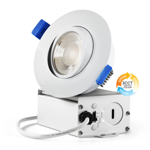 Sublimation 3 Inch led recessed Light 1 Packs,Waterproof recessed Lights for Shower?Ultra-Thin 10w with Junction Box,3 Colors Adjustable,Suitable for Bathroom,Parlor,Bedroom,Kitchen,Balcony