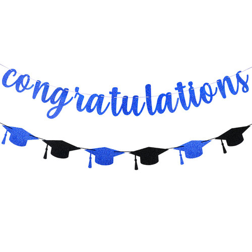 Congratulations Banner Blue 2023 Congratulations Graduation Banner, Congratulations Grad Banner Congratulations 2023 Graduate Banner for Blue Congratulations Graduation Party Decorations 2023