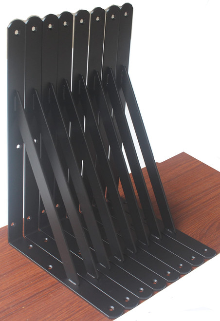8 Pack L12" x H 8" Black Heavy Duty Shelf Brackets with Screws Metal Shelf Brackets Shelf Support Angle Brackets for Shelves L Brackets Heavy Duty Floating Shelf Brackets